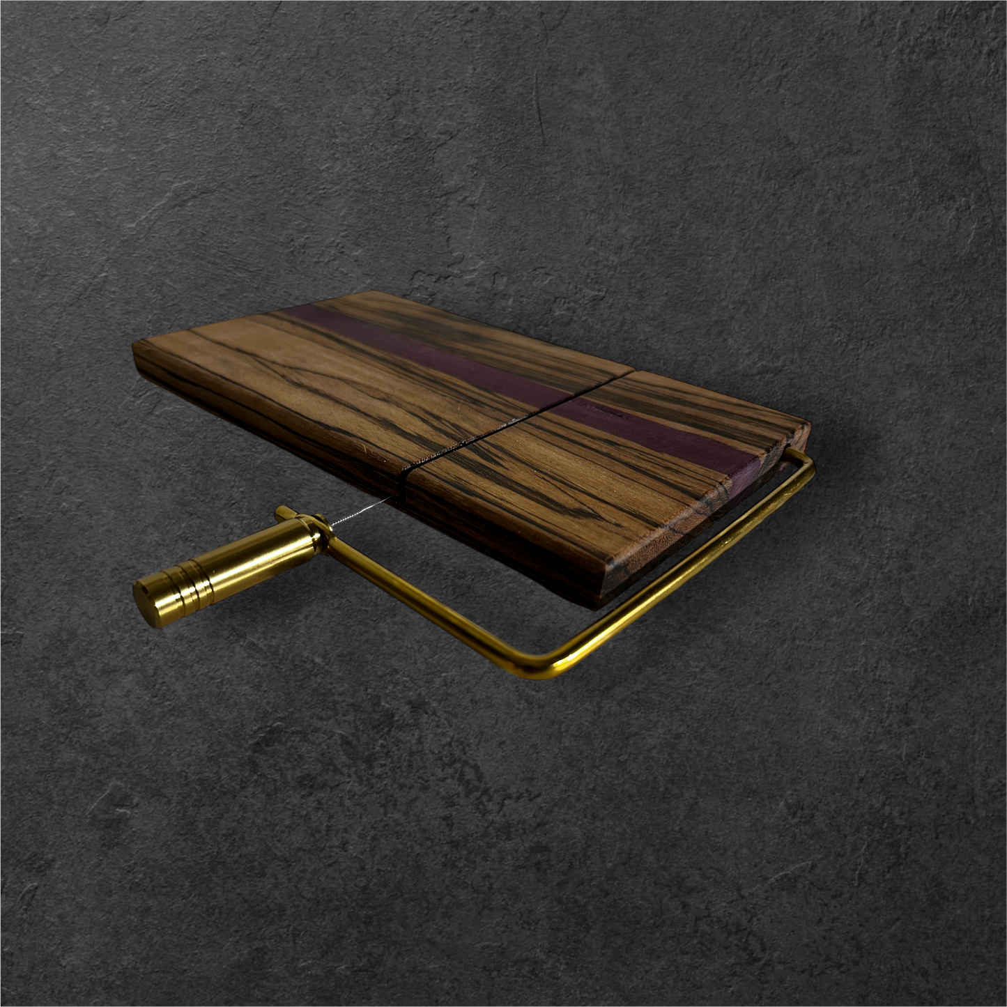 Zebrawood and Purpleheart cheese slicer