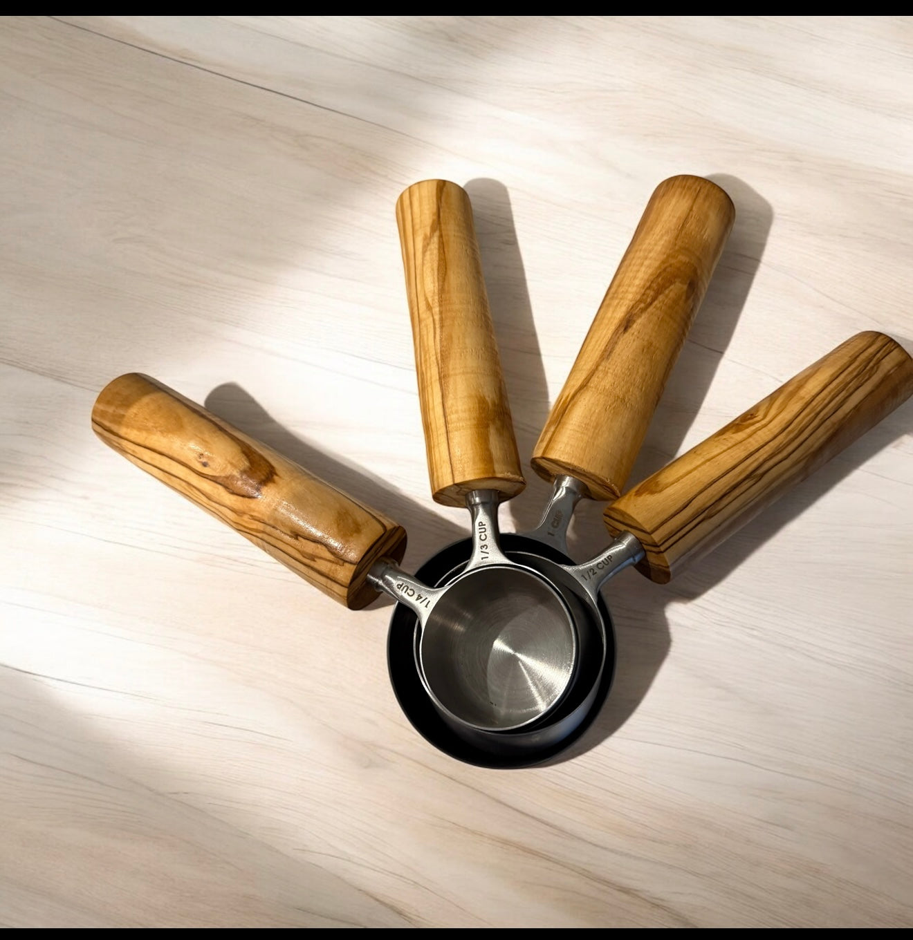 Olive wood Measuring Cupss