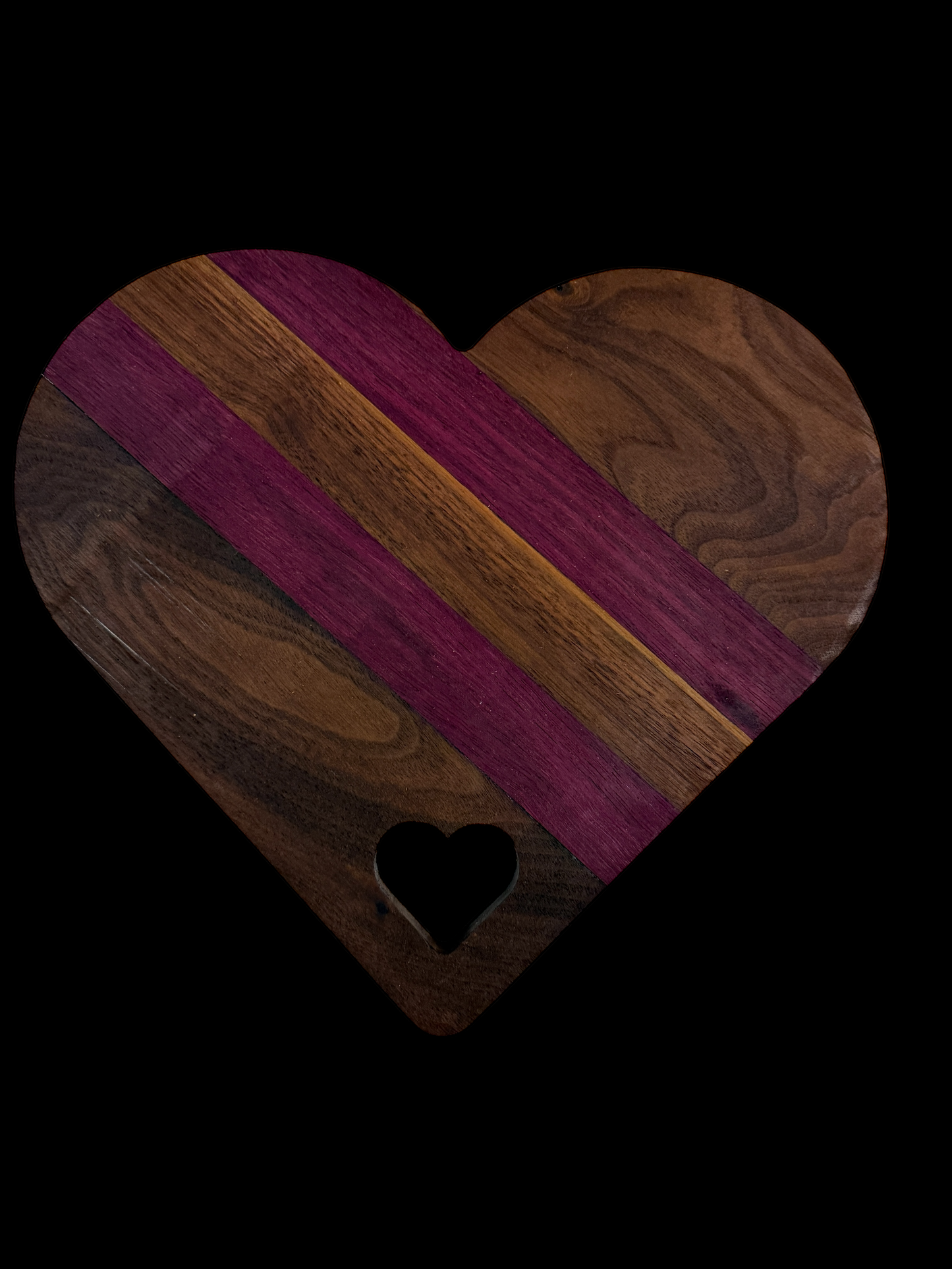 Walnut Purpleheart LoveHeart board
