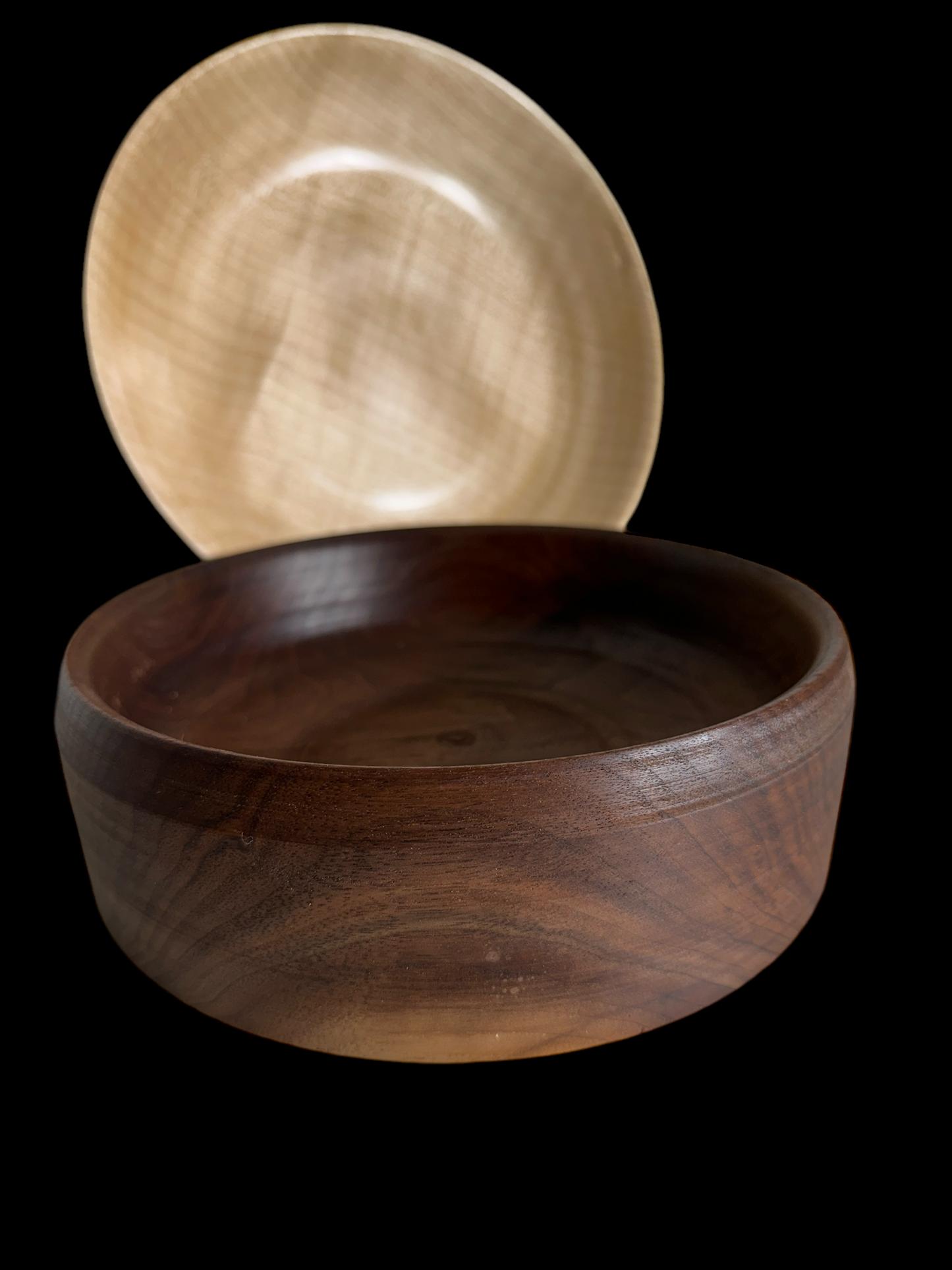 Figured Maple Platter and walnut bowl